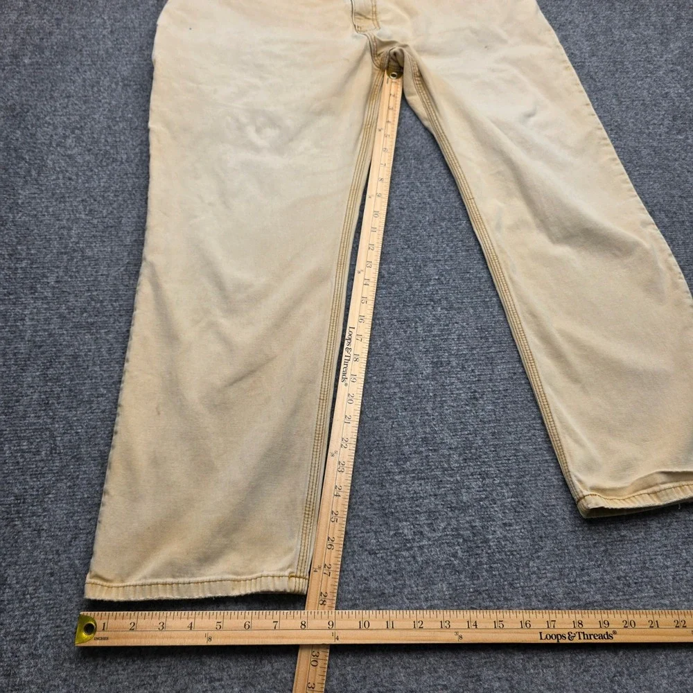 Carhartt Rugged Flex Relaxed Fit Canvas Work Pants Mens 42x30 Tan Khaki 102517